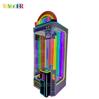 Promotion : Machine de jeu d'arcade géante à monnayeur pour la capture de peluches roses, avec fonction de coupe de corde, idéale comme cadeau