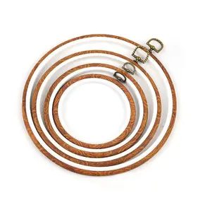 Vintage Wood Texture Circle Cross Stitch Frame Hoop Ring Embroidery Hoop