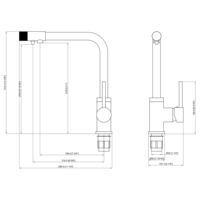 Robinet d'eau chromé à poignée unique Tidjune, robinet de filtration d'eau pivotant avec purificateur d'eau à 3 voies, robinets de cuisine