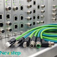 Cable blindado Cat6 de 1M M12 a RJ45 con clasificación IP68, conector de código A/X/D, arnés de 4 y 8 pines para Ethernet industrial en entornos hostiles