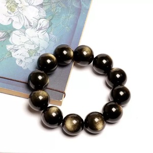 Pulsera <span class=keywords><strong>de</strong></span> Piedra Arenisca Dorada Natural con Efecto Ojo <span class=keywords><strong>de</strong></span> Gato, Forma <span class=keywords><strong>de</strong></span> Bola, Joyería Moderna Inspirada en el Budismo para Hombre y Mujer - Product Image 1
