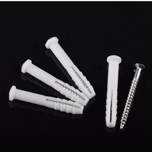 Anclajes de Expansión de Plástico 8x60mm Blancos con Tornillos Métricos para Fijación de Cajones de Gabinetes - Product Image 1