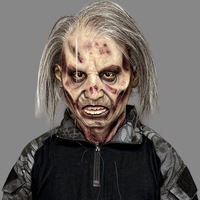 Masque de fantôme en silicone ultra-réaliste à cheveux longs personnalisé, masque de cosplay, masque de simulation, accessoire de maquillage