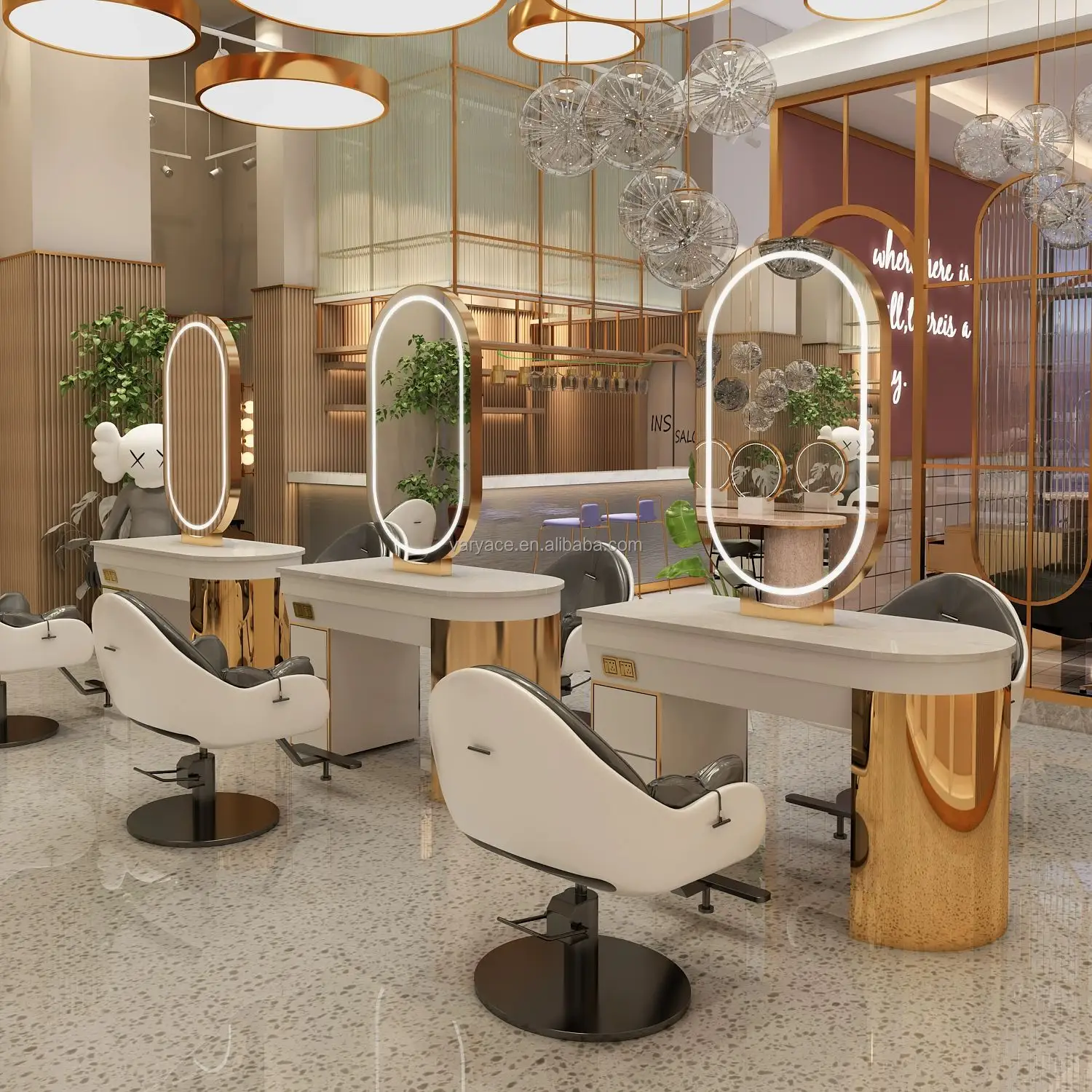 Peluquería Mirror Station Mirror Hair Styling Barber Station