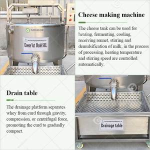 Machine de pressage de <span class=keywords><strong>fromage</strong></span> de petite taille pour la production de <span class=keywords><strong>Halloumi</strong></span>, Mascarpone, 50 litres, 200 litres, 20000 litres - Product Image 3