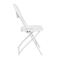 Chaise de camping pliante CE en plastique blanc avec dossier ventilé, structure en fer, design moderne, empilable, séchage rapide, mobilier d'extérieur pour jardin et hôtel