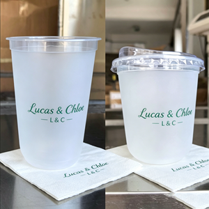 Gobelet en plastique PET/PP transparent à fond rond en forme de U, personnalisable avec logo, 14oz/16oz, avec couvercles rigides, pour mariage, boisson, vin - Product Image 1
