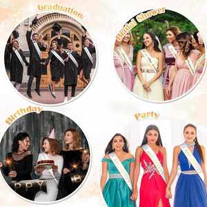 Suministros al por mayor: Cinta de satén personalizada para despedida de soltera, baby shower y graduación - Product Image 6