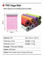 Tapete de Yoga Ecológico de TPE Antideslizante, Grueso, de un Solo Color o Bicolor, con Logotipo Personalizado, para Gimnasio en Casa, Pilates, Danza y Fitness