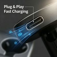 Chargeur sans fil magnétique 15W avec support à boule de 17 mm en alliage d'aluminium pour bras à double prise de taille B