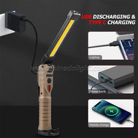 Lampe de travail pour réparation automobile, rechargeable, rotation à 360 degrés, aimant, pliable, LED, lampe de poche professionnelle pour mécanicien