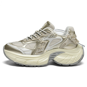 Zapatillas de running para hombre al por mayor, de moda, de otoño, con suela gruesa, que aumentan la altura, con cordones, plantilla de goma, estilo Dad Shoes - Product Image 3