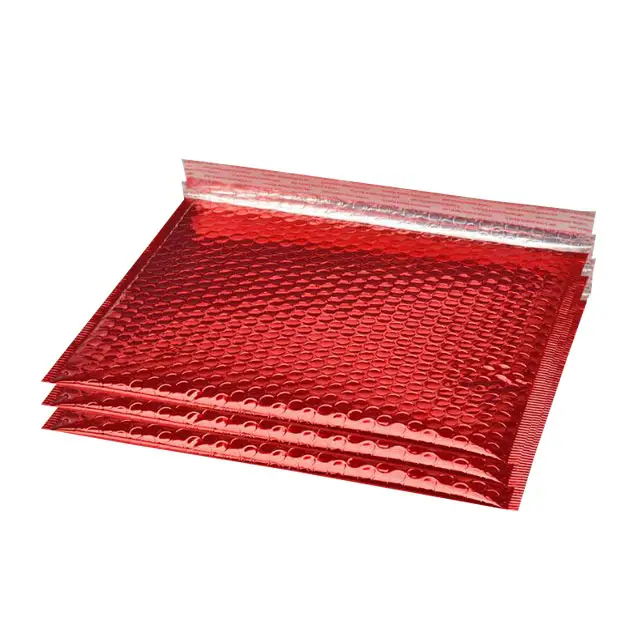 По индивидуальному заказу, высокое качество, оптовая продажа, красные футболки 5x7 дюймов алюминиевая фольга с воздушно-пузырчатой плёнкой внутри из крафт-бумаги с принтом конверты пузыря полиэтиленовые пакеты из пузырчатой пленки