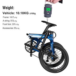 Gran Descuento en Existencias, <span class=keywords><strong>Bicicleta</strong></span> Plegable Ligera de 20 Pulgadas con Freno de Disco, Cuadro de Carbono, Ruedas de Aluminio, 9 Velocidades, Carga Máxima 120 kg - Product Image 6