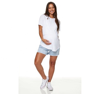 Vente en Gros de Vêtements de Maternité <span class=keywords><strong>Grossesse</strong></span> Décontracté Lâche <span class=keywords><strong>T</strong></span>-shirts Enceinte <span class=keywords><strong>Blanc</strong></span> Femmes <span class=keywords><strong>T</strong></span>-<span class=keywords><strong>shirt</strong></span> Avec Accès à l'Allaitement - Product Image 5