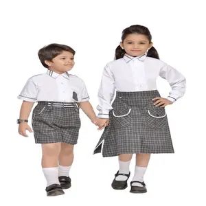 Özel ürün kaliteli ilkokul kızlar etek üst okul üniforması