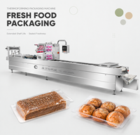 Machine d'emballage thermoformant pour boulangerie, scelleuse de barquettes à film étirable, équipement d'emballage alimentaire automatique certifié CE