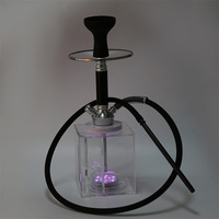 Nouvelle Mini Chicha de Luxe Transfrontalière Durable, Prête à Voyager, en Acrylique Laqué LED Haut de Gamme, Écologique, avec Coffret Cadeau et 2 Tuyaux à Eau