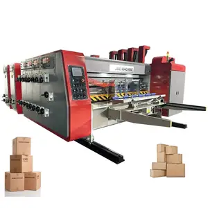 Corrugated carton box 4 color printing die-cutting slotting machine suppliers for pizza boxes