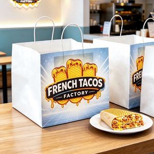 Sac en papier kraft jetable, épaissi, écologique, biodégradable et recyclable pour tacos français, restauration et vente à emporter - Product Image 5