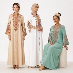 YSYL 2026 Nuovo Abito Abaya Ricamato per Donne Musulmane, Eid Ramadan, Stile Turco, Marocchino, Dubai, Elegante e Comodo - Product Image 1