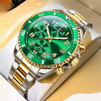 Montre classique à mouvement quartz, étanche 30 mètres, bracelet en acier inoxydable de luxe, analogique, lumineuse, pour homme