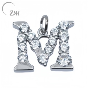 UM Jewelry Classic 925 <b>silver</b> letter Charm Pendant <b>necklace</b> for women children anniversaries wedding gifts and party occasions - Product Image 1