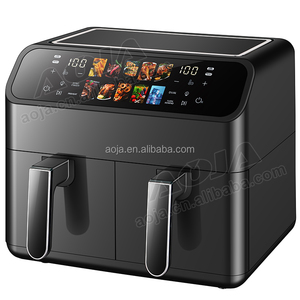 Freidora De aire Digital profesional De 10L, <span class=keywords><strong>doble</strong></span> cajón, Freidora De Aire, electrodomésticos De cocina, freidora De aire inoxidable Dual con ventana Visual - Product Image 5