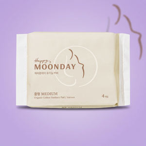 Happy Moonday - Toallas Sanitarias Grandes de Algodón Orgánico, Ultrafinas, con Núcleo Absorbente, Forma Alada, Flujo Abundante, Uso Diario Femenino, Protección Contra Fugas - Product Image 1