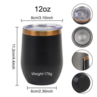 Bouteille d'eau isotherme populaire en acier inoxydable 304 de 12 oz avec revêtement en poudre, réutilisable et portable