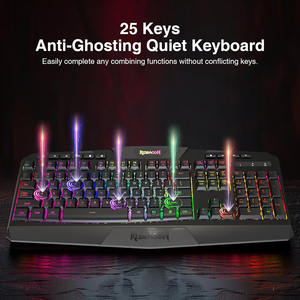 <span class=keywords><strong>Redragon</strong></span> K503 3-Mode RGB Membrane Gaming Keyboard Multimedia Keys Totalmente programable Silent Membrane Gaming Keyboard - Product Image 5