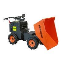 KONSTANT Mini Dumper Elettrico a 4 Ruote Motrici, Caricatore a Ruote Facile da Manovrare per Lavori Edili e Agricoli