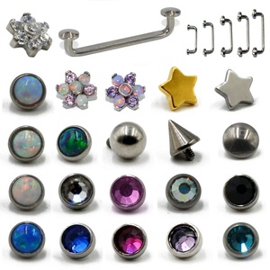 Ancre Dermique G23 en Titane avec Tête Opale CZ, Piercing de Sécurité pour la Peau, Bijou de Corps Unisexe Tendance - Product Image 3