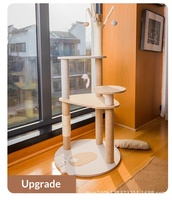 Arbre à chat moderne de luxe avec étagère intégrée, plateforme de saut en sisal, 4 niveaux, capacité 10 kg, jouets pour chat tout-en-un