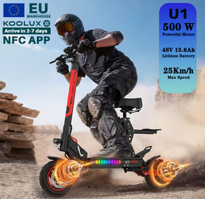 สกู๊ตเตอร์ไฟฟ้าพับได้สำหรับผู้ใหญ่ KOOLUX U1 15.6Ah 500W โครงอะลูมิเนียม สองล้อ 70 กม. กันน้ำ คลังสินค้า EU ขายส่ง U1 500W 48V พับได้ - Product Image 2