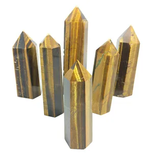 kristallen voor het vertrouwen Suppliers-Groothandel Natuurlijke Kristal Pijler 100% Echte Energie Tijgeroog Steen Krocodylite Toren
