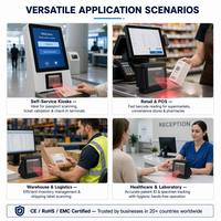 Escáner de Código de Barras MF61 Omnidireccional USB RS232 CCD con Fuente de Luz, Lector de Quiosco de Autoservicio, Lector de Códigos QR 1D 2D, Escáner de Pasaportes MRZ