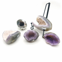 Vente en gros de cristaux de guérison en vrac Ocra Agate Geode Flamme pour souvenirs Cadeaux