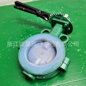 Vanne papillon manuelle à disque plat avec revêtement PTFE D71F46-16 pour huile et eau, en acier moulé, fonte ductile, acier inoxydable - Product Image 2