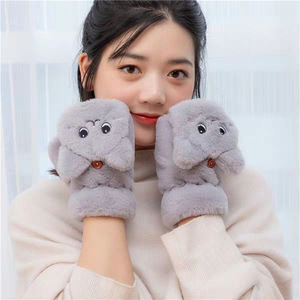Automne et hiver mignon dessin animé en peluche gants épais pour la fête de pêche en plein air cyclisme usage quotidien étudiant écriture gants rabattables - Product Image 5