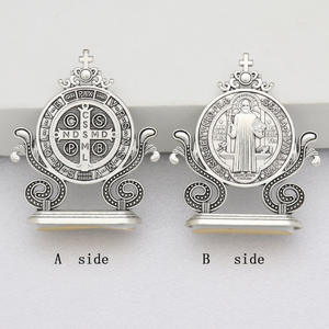 4.7x5.5cm St. benedetto medaglione cattolico ciondolo medaglione in metallo artigianato religioso per la famiglia chiesa casa e auto decorazione - Product Image 2