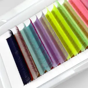 Best quality premade silver d curl glitter spike moon light lamp for volume color lash extensions mix tray and decals