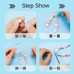 DIY Kinder-Plastikperlen-Set für Halsketten und Armbänder, Schmuckherstellung, Lernspielzeug für 7-12 Jahre, Kami - Product Image 4