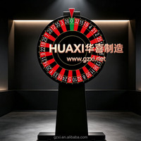 Roue de la Fortune Américaine Autoportante HUAXI en Acrylique et Métal, 1200mm, Rotation à 360 Degrés, Logo Personnalisé pour Événements Chanceux