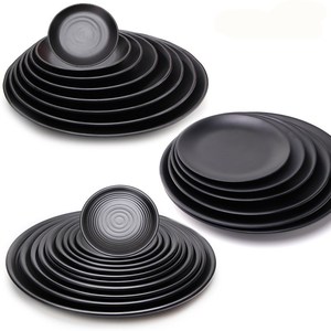 <b>Melamine</b> cutlery, bone <b>plates</b>, black imitation porcelain hot pot <b>plates</b>, plastic <b>plates</b>, round <b>plates</b>, shallow <b>plates</b>, barbecue - Product Image 1