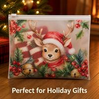 Sac d'emballage en plastique de Noël, pochette à fermeture éclair givrée imprimée pour vêtements de luxe avec logo personnalisé