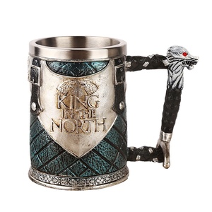 Taza Creativa <span class=keywords><strong>de</strong></span> Resina con Revestimiento <span class=keywords><strong>de</strong></span> Acero Inoxidable, Taza <span class=keywords><strong>de</strong></span> Café, Taza <span class=keywords><strong>de</strong></span> Agua, Rey del Norte, Grifo, Taza 3D - Product Image 1