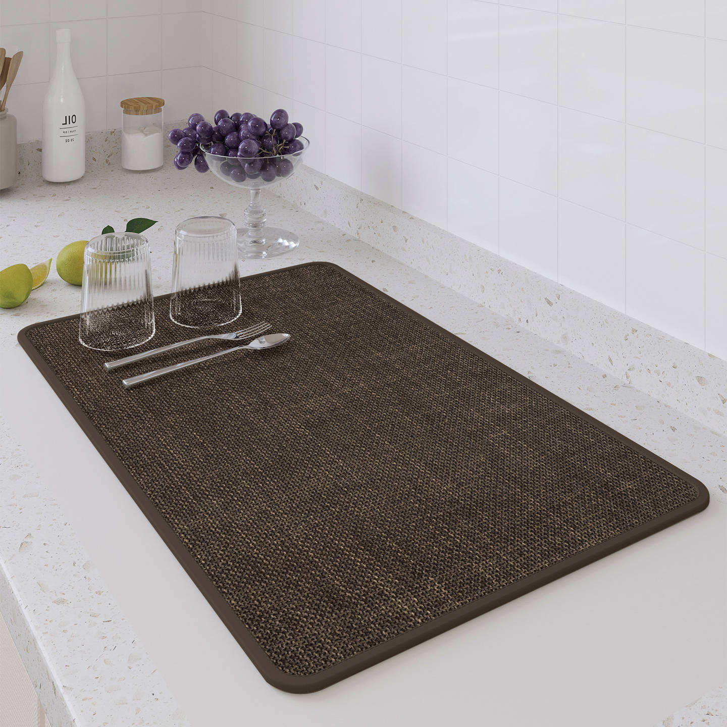 Tejido elegante: gris y marrón