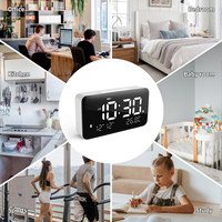 Réveil numérique personnalisé à commande vocale Réveil mains libres pour chambre à coucher Seniors Kids Blind Heavy Sleepers