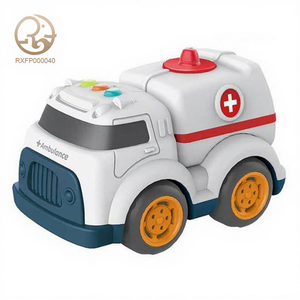 Giocattoli di trasporto pressofuso giocattoli Push and Go per bambini veicolo ambulanza per bambini giocattolo per bici giocattolo di ingegneria dei cartoni animati veicolo scorrevole - Product Image 1